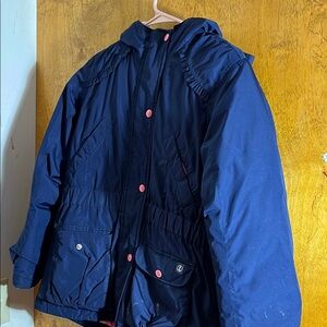 Lands' End Kids Dark Blue heavy jacket with Pink Details